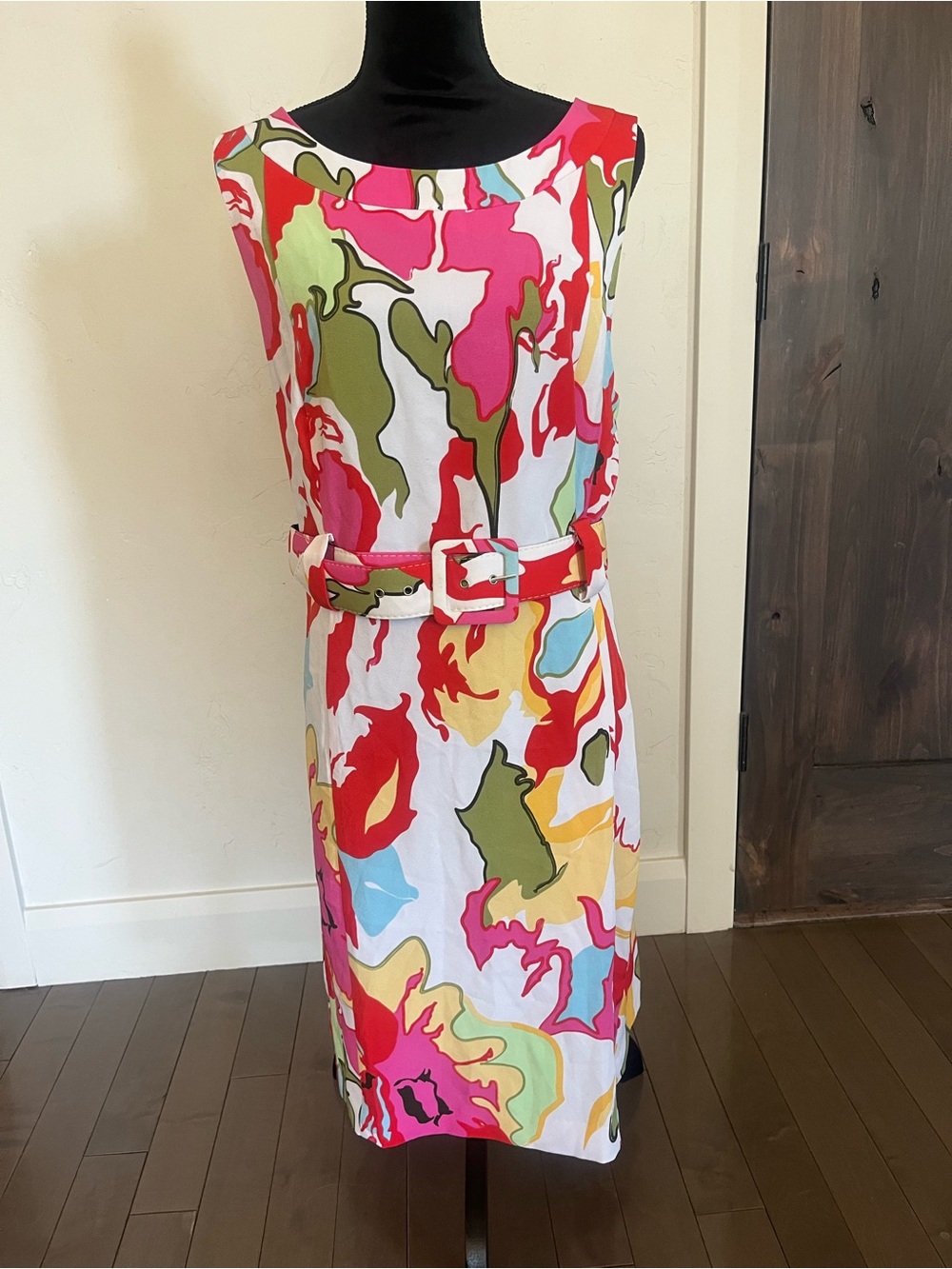 I LE New York Dress 18W NWT Women’s Sleeveless Multicolor Abstract Print